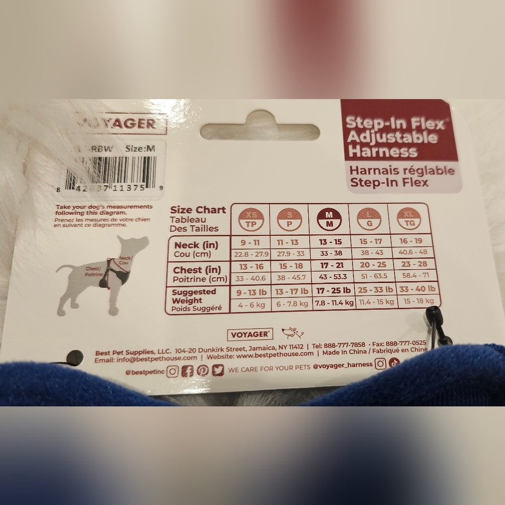 Voyager Fully Adjustable Step in Dog Harness - Royal Blue S & M - Picture 5 of 5
